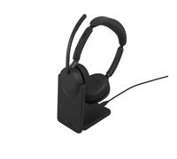 Jabra Evolve3 65 - Cuffie wireless con doppio connettore USB-C e cancellazione attiva del rumore (ANC) | Certificate per le piattaforme UC | Include base di ricarica
