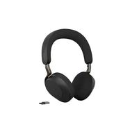 Jabra Evolve3 75 Cuffie On-Ear Wireless Bluetooth con Microfono per Lavoro, USB-A, AI Chiamate, Cancellazione Rumore Attiva Avanzata, 22h Batteria, Microsoft Teams Certificato, Nero