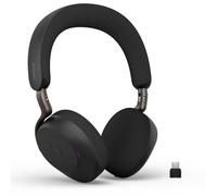 Jabra Evolve3 75 Cuffie On-Ear Wireless Bluetooth con Microfono, Nero | USB-A, Chiamate AI, ANC Avanzata, 22h Batteria, per App Meeting Online