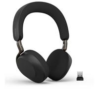Jabra Evolve3 75 Cuffie On-Ear Wireless Bluetooth con Microfono per Lavoro, USB-A, AI Chiamate, Cancellazione Rumore Attiva Avanzata, 22h Batteria, per App Meeting Online, Nero