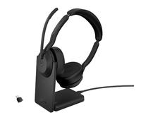 Jabra evolve2 55 auricolare con cavo e senza cavo a padiglione ufficio bluetooth base di ricarica nero