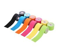 Jabtraxx 12 rotoli di nastro kinesiologico, 5 m x 5 cm, nastro kinesio per supporto muscolare, E-Book, esempi di utilizzo, supporto muscolare, fascia elastica per lo sport