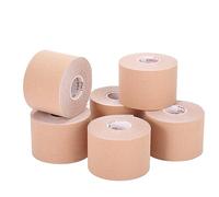 Jabtraxx 6 rotoli di nastro kinesiologico, 5 m x 5 cm, nastro kinesio per supporto muscolare, E-Book, esempi di utilizzo, supporto muscolare, fascia elastica per lo sport (colori della pelle)