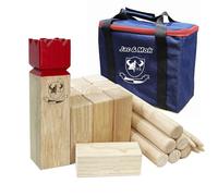 Jac & Mok Kubb - Set di giochi vichinghi in legno duro, giochi da lancio per esterni (con borsa per il trasporto, regolamento)