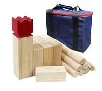 Jac & Mok Kubb - Set di giochi vichinghi in legno duro, giochi da lancio per esterni (con borsa per il trasporto, regolamento)
