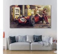 JACBON Classico auto d'epoca arte poster da parete murale Ferrari Racing F1 tela pittura immagine soggiorno casa 80x160 cm senza cornice