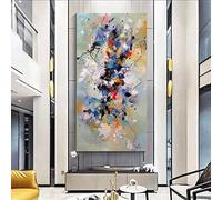 JACBON Dipinti astratti su tela di grandi dimensioni, dipinti murali contemporanei colorati di grandi dimensioni per l'arredamento del soggiorno, 62x122 cm (24x49 pollici), senza cornice