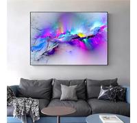 JACBON Dipinti su tela astratti colorati sul muro, poster e stampe, quadri moderni da parete con nuvole per la decorazione del soggiorno, 70x90 cm (28x35 pollici) Cornice interna
