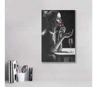 JACBON Dipinto ad olio su tela, moda, trucco, ragazza, poster da parete, dipinti, ritratto di ragazza del vino, decorazioni artistiche, poster da parete 60x80 cm (24x31 pollici) senza cornice