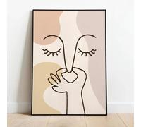 JACBON Dipinto su tela Cattivo odore Carino Linea Arte murale Immagini Divertenti Bagno Poster a colori Stampe Toilette Umorismo Decorazione per il bagno 70x120cm Senza cornice