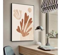 JACBON Lines Boho Matisse Coral Canvas Print Beige Abstract Painting Wall Art Poster Stickers Art Murals Decor Painting Art Print 20x30cm (8x12 pollici) senza cornice