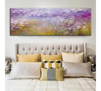 JACBON Monet Ninfee Riproduzioni di Dipinti ad Olio Stampa Stampe su Tela Famose Opere d'Arte di Monet Immagini a Parete per Camera da Letto 40x120 cm (16x47 pollici) Cornice Interna