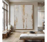 JACBON Quadro di grandi dimensioni, dipinto astratto grigio, grande opera d'arte in bianco e nero, arte moderna su tela, arte murale per soggiorno (30x60 cm (12x24 pollici)/cornice)