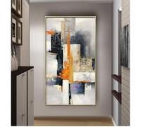 JACBON Quadro moderno astratto con geometria pop, grande dipinto su tela, decorazione verticale per soggiorno, veranda, ingresso, 60x90 cm (24x35 pollici), cornice interna