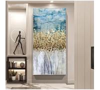 JACBON Quadro su tela dorato, stampa artistica moderna, poster, quadro da parete per soggiorno, veranda, decorazione astratta, albero dorato 40x80cm senza cornice