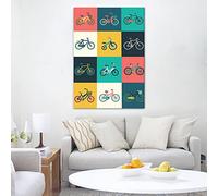 JACBON Regalo per gli amanti della bicicletta per ciclista Quadro su tela Minimalista Ciclismo Wall Art Poster Stampa Immagini di bici per soggiorno 40 * 70cm Senza cornice