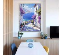 JACBON stampa su tela astratta, quadro su tela con paesaggio naturale per il soggiorno, dipinto di un paesaggio mediterraneo 70x100cm (28x39 pollici) Cornice interna
