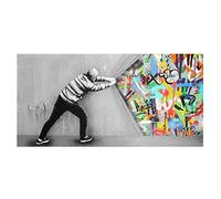 JACBON Stampe Street Graffiti Art Behind the Curtain Canvas Art Painting Poster e Stampe Wall Art Picture for Home Decor 40x80cm Frameless