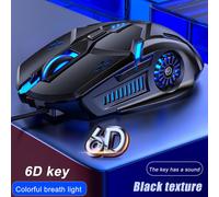 Jacenvly Decorazioni di Carnevale in offerta Mouse da gioco cablato 6D LED colorati a respiro 3200 Dpi Mouse alla moda per laptop Decorazione bagno