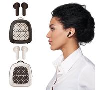 Jacenvly2024Nuovi auricolari wireless, semi-in-ear Bluetooth 5.4, compatibili con lo sport, beige
