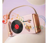 Jacenvly2024Nuovo stereo Bluetooth retrò, lettore portatile per casa e esterni con chiavetta USB, compatibile con decorazioni pasquali e offerte per