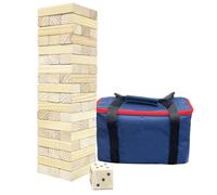 JacJoe All Pro Set di blocchi impilabili in legno, set di torre in legno per abbattere, set da 54 pezzi, set da cortile all'aperto per la famiglia (Grande-1,48 piedi)