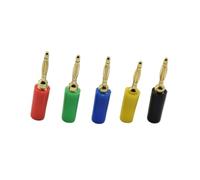 Jack a banana da 2 mm placcato oro da 5 pezzi for connettore for sonde di test for amplificatore for altoparlanti(5 blue)