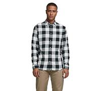 JACK & JONES Camicia 'Gingham' nero / bianco, Taglia L