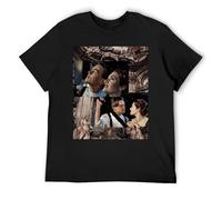 Jack and Rose Titanic - Maglietta casual a maniche corte in cotone, design artistico, da indossare tutti i giorni, Nero , L