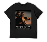 Jack and Rose Titanic - Maglietta classica a maniche corte in cotone, di ispirazione militare, colore: verde oliva, Nero , XXL
