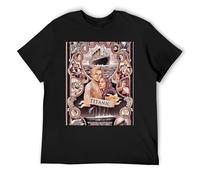 Jack and Rose Titanic - Maglietta oversize da uomo, in cotone, vestibilità larga, stile streetwear, a maniche corte, con spalle scese, per la moda urbana, Nero , M