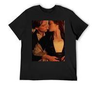 Jack and Rose Titanic - Maglietta unisex in cotone, versatile, a maniche corte, girocollo, per abiti multipli, Nero , M