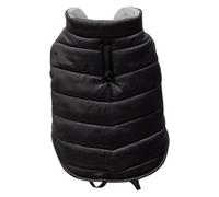 JACK AND VANILLA, Cappotto Elegante per Cani, Impermeabile e Antivento, vestibilità Perfetta, Facile da Mantenere, Ideale per Passeggiate in Città o in Campagna, Taglia M, Nero, Modello 5Th Avenue