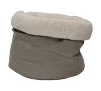 JACK AND VANILLA, Cestello Modello Nimba Morbido per Cani e Gatti, Design ergonomico, Tessuto Durevole e Lavabile, Base Antiscivolo, Colore Sabbia, 50 x 50 x 45 cm