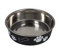 JACK AND VANILLA, Ciotola in Acciaio Inossidabile Antiscivolo per Animali, Design Elegante e Pratico, capacità 750 ml, Diametro 17 cm, Nero, per Tutte Le Razze, Modello Bon Appetit