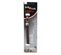 JACK AND VANILLA, Collana in Pelle grassa per Gatti Regolabile con Fibbia di Sicurezza e Anello per medaglia, Colore Marrone, Misura 10 mm x 30 cm, Modello Pelle