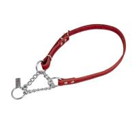 JACK AND VANILLA, Collana Martingale in Pelle grassa Rossa per Cani, Regolabile da 35 a 50 cm, Design Robusto ed Elegante, Controllo Efficace, Comfort ottimale, 16 mm, Rosso, Modello Pelle