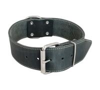 JACK AND VANILLA - Collare Grande per Cani in Pelle grassa - per Cani di Medie e Grandi Dimensioni - Solido, Durevole, Morbido al Tatto - Look Moderno - Colore Grigio, Dimensioni 30 mm x 40 cm