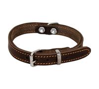 JACK AND VANILLA - Collare per Cani in Pelle grassa - Materiale Resistente, Facile da Mantenere, Morbido e Piacevole al Tatto - Look Moderno - Colore Marrone, Misura 16 mm x 40 cm