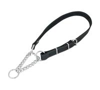 JACK AND VANILLA, Collare per Cani Martingala, Modello in Pelle OLIATA, Colore Nero, Misura 20 mm x 50-70 cm