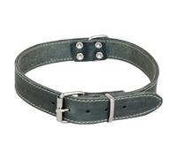 JACK AND VANILLA, Collare per Cani, Modello Pelle grassa, Colore Grigio, Misura 10 mm x 25 cm