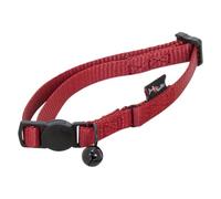 JACK AND VANILLA, Collare per Gattino in Nylon Resistente, Regolabile da 17 a 24 cm, Colore Rosso Vivo, Leggero e Confortevole, con Fibbia di Sicurezza, 10 mm, Rosso, Modello Nylon