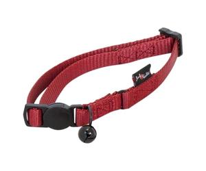 JACK AND VANILLA, Collare per Gattino in Nylon Resistente, Regolabile da 17 a 24 cm, Colore Rosso Vivo, Leggero e Confortevole, con Fibbia di Sicurezza, 10 mm, Rosso, Modello Nylon