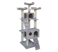 JACK AND VANILLA, Elegante tiragraffi per Gatti, Design Moderno, Materiali durevoli, Spazio di Gioco e Riposo, Facile da Pulire, Dimensioni 50 x 50 x 170 cm, Colore Grigio, Modello tiragraffi
