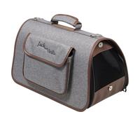 JACK AND VANILLA, Elegante trasportatore per Animali, Grigio e Marrone, in Materiali durevoli, Sicuro e Confortevole, Dimensioni 43 x 25 x 25 cm, per Tutte Le Razze, Modello Bizou