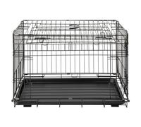 JACK AND VANILLA, Gabbia Metallica con Porta Scorrevole, Design Robusto e Leggero, Ventilazione ottimale, Facile da trasportare e Pulire, Taglia M, Colore Nero, Modello Travel