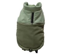 JACK AND VANILLA, Giacca in Pile ergonomica per Cani, Isolamento Termico Leggero, Design Elegante con Strisce Riflettenti, Ideale per Passeggiate, L, Verde, Modello 5Th Avenue Dogwalk