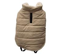 JACK AND VANILLA, Giacca in Pile per Cani, Comfort ottimale, Design Elegante, Facile da Mantenere, vestibilità Perfetta, Sicurezza Rinforzata, Taglia S, Colore Beige, Modello 5Th Avenue Dogwalk