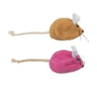 JACK AND VANILLA, Giocattoli per Gatti, 2 Topi realistici da 6 cm, in Materiali durevoli e Non tossici, Perfetti per Il Gioco interattivo, Multicolore, Modello Cat Toys
