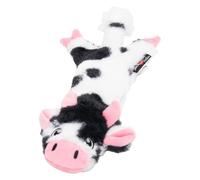 JACK AND VANILLA, Giocattolo di peluche mucca bianco nero per cani 60 cm design realistico, sonoro e lavabile, ideale per giochi interattivi, colore brillante, modello flatties